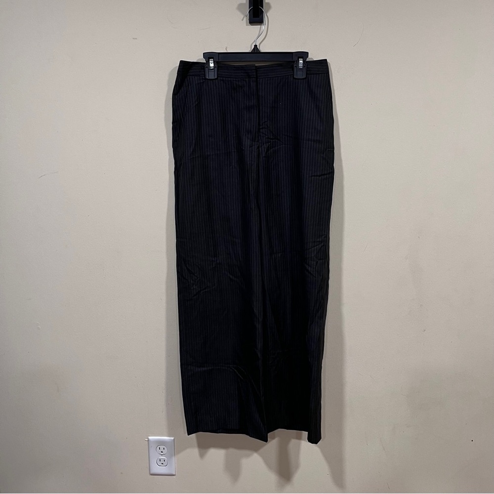 Max Mara quite luxury SZUS4 stripped grey and white ankle high waisted wide-leg